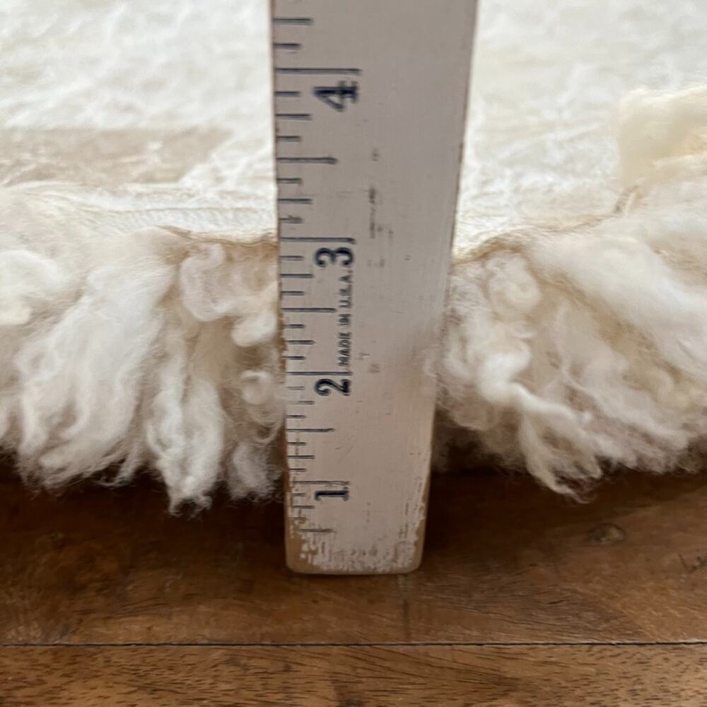 Genuine Fluffy Sheepskin Rug 21" x 33" Thick Cream Colored - Picture 13 of 14